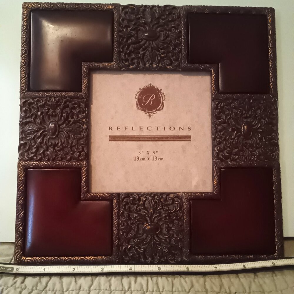 Photo frames, 5"x5" image, NWT, deep red square decorative